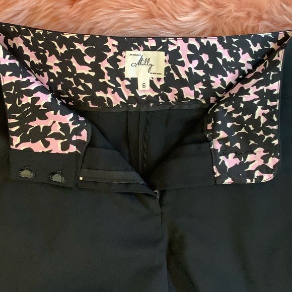 NWT Milly Wide Leg Dressy Black Pants Size 6 - Picture 3 of 12